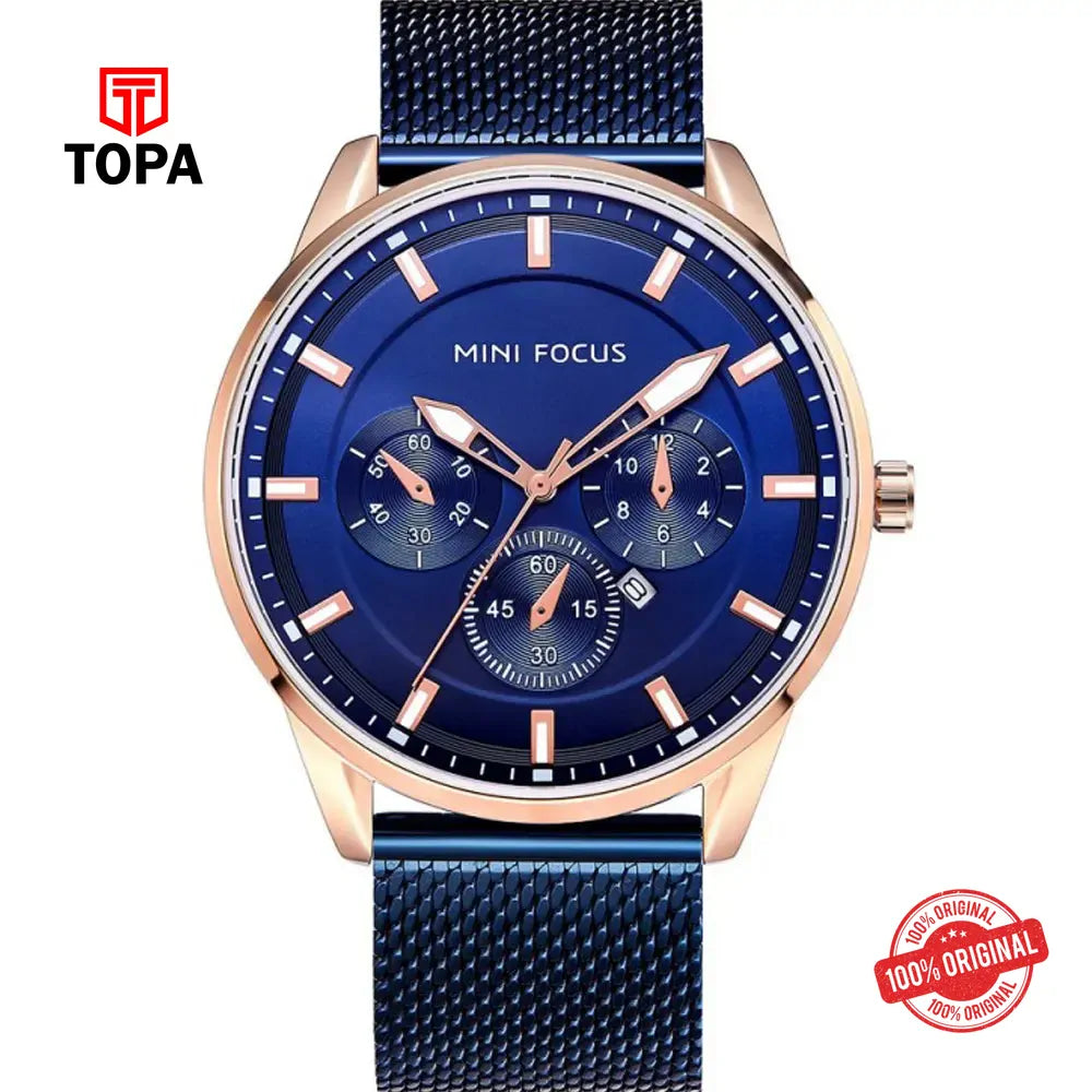Mini Focus MF0178G-04 Mesh Band Men Watch - Topa