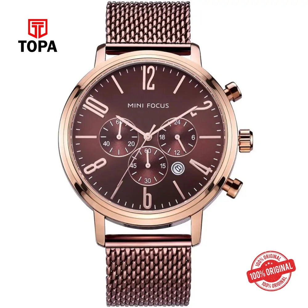 Mini Focus MF0183G-04 Mesh Band Men Watch - Topa