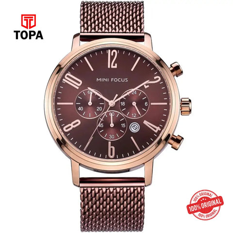 Mini Focus MF0183G-04 Mesh Band Men Watch - Topa
