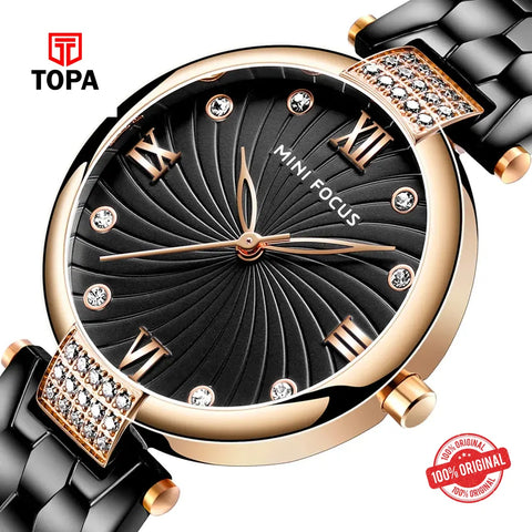 Mini Focus MF0186L-03 Metal Band Women Watch - Topa