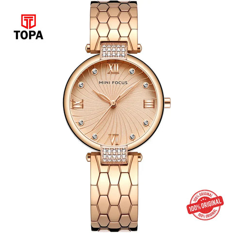 Mini Focus MF0186L-04 Metal Band Women Watch - Topa