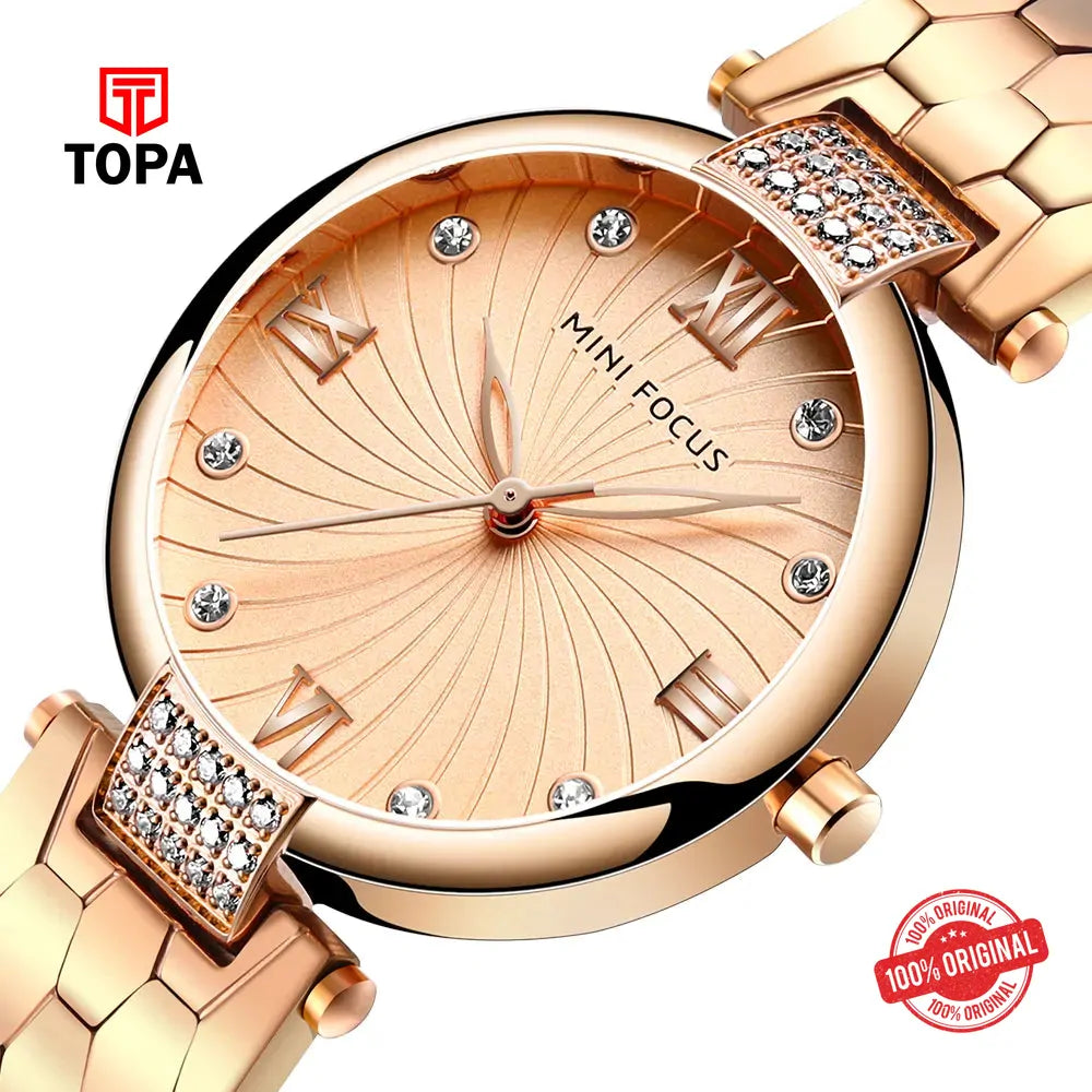 Mini Focus MF0186L-04 Metal Band Women Watch - Topa