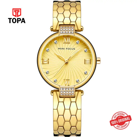 Mini Focus MF0186L-05 Metal Band Women Watch - Topa