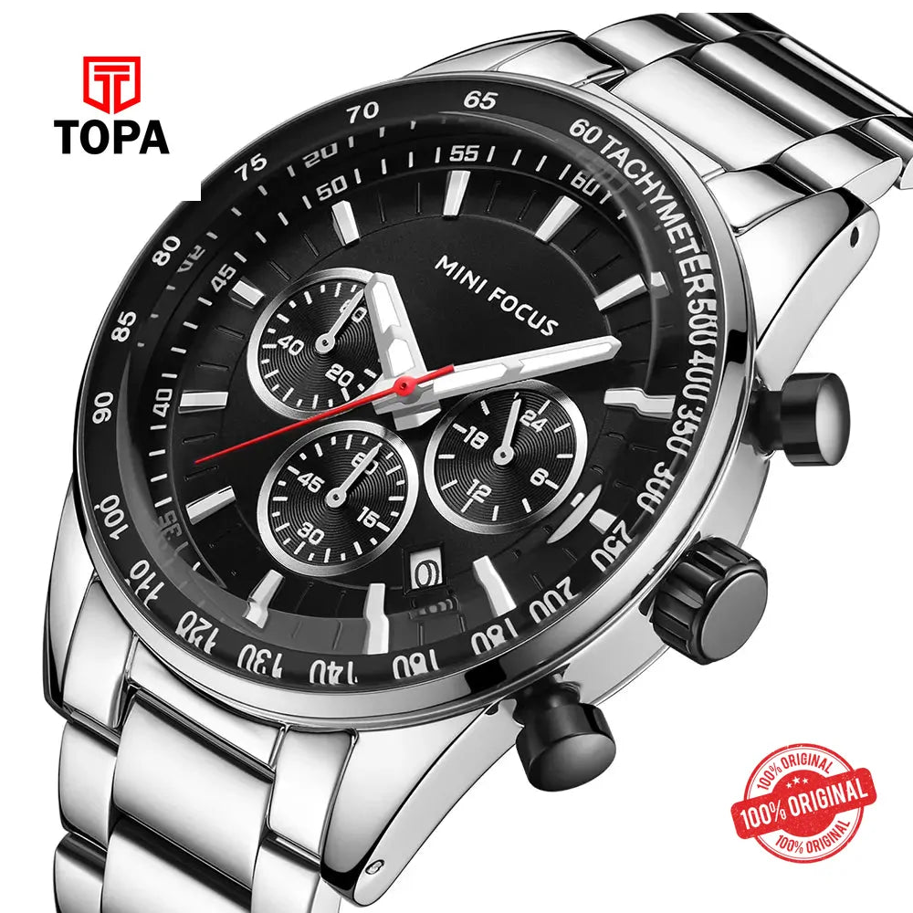Mini Focus MF0187G-01 Metal Band Men Watch - Topa