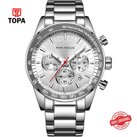 Mini Focus MF0187G-02 Metal Band Men Watch - Topa