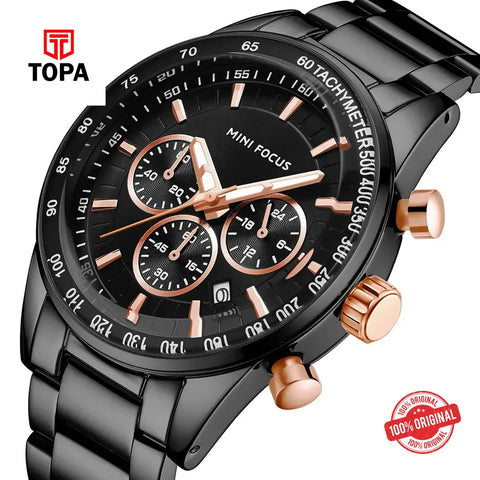 Mini Focus MF0187G-04 Metal Band Men Watch - Topa