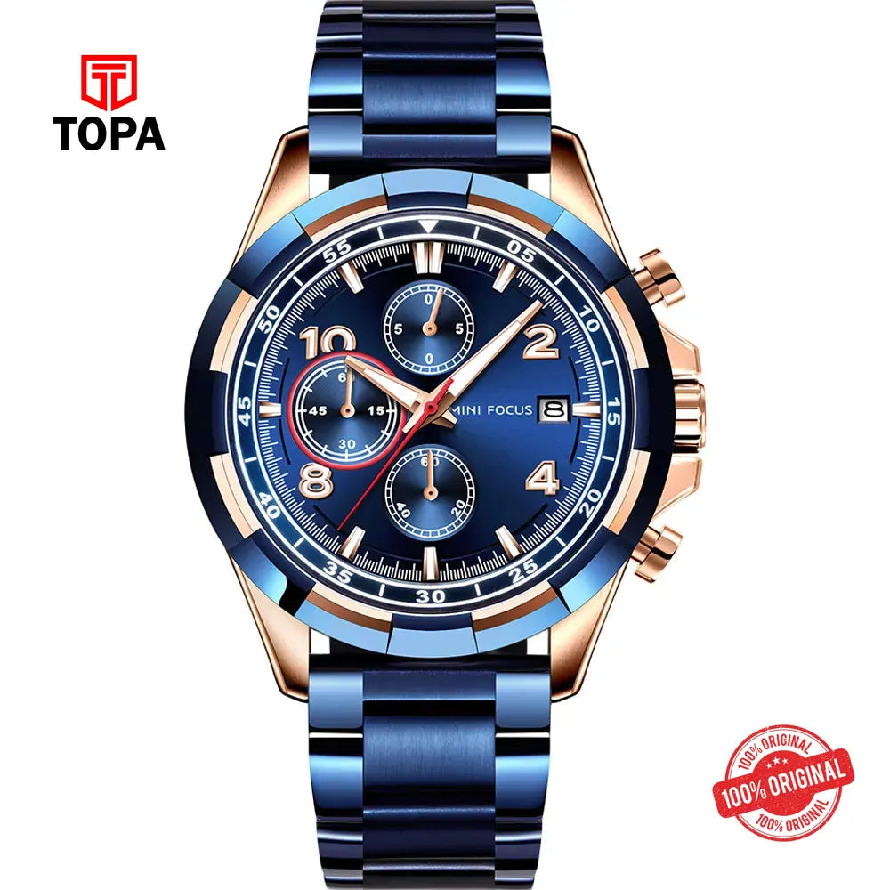 Mini Focus MF0198G-01 Metal Band Men Watch - Topa