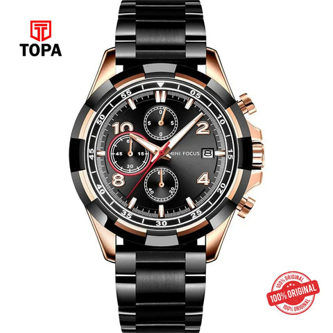 Mini Focus MF0198G-02 Metal Band Men Watch - Topa