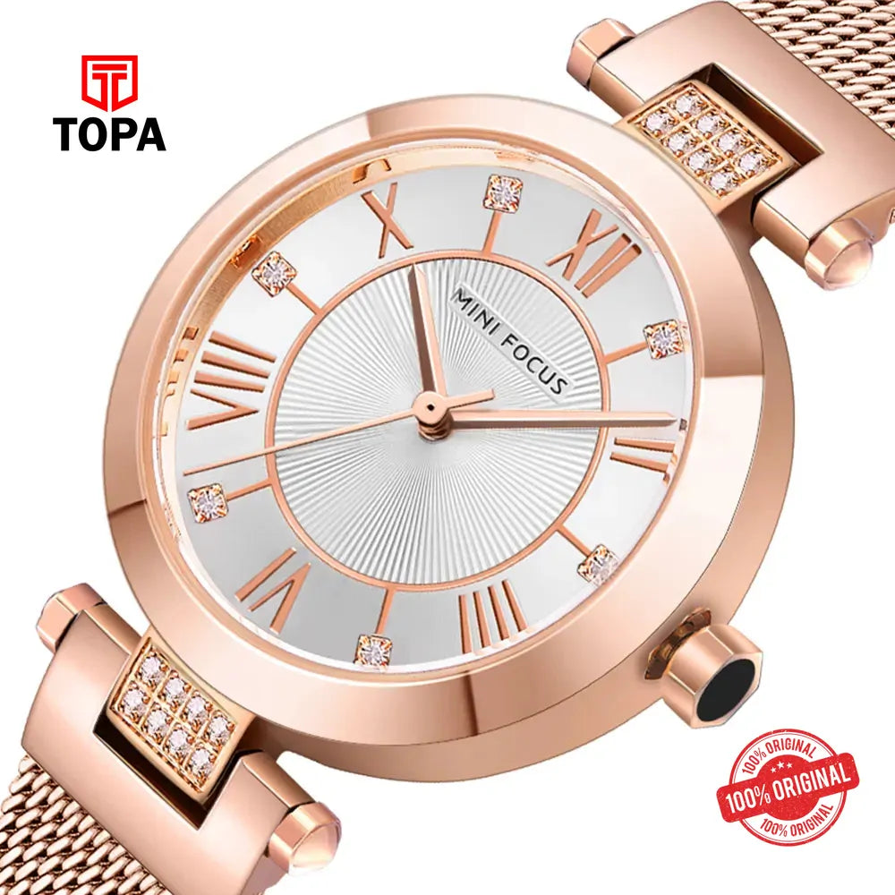 Mini Focus MF0215L-05 Mesh Band Women Watch - Topa