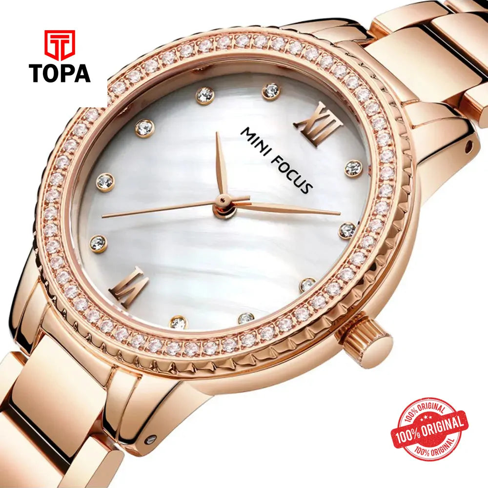 Mini Focus MF0226L-02 Metal Band Women Watch - Topa