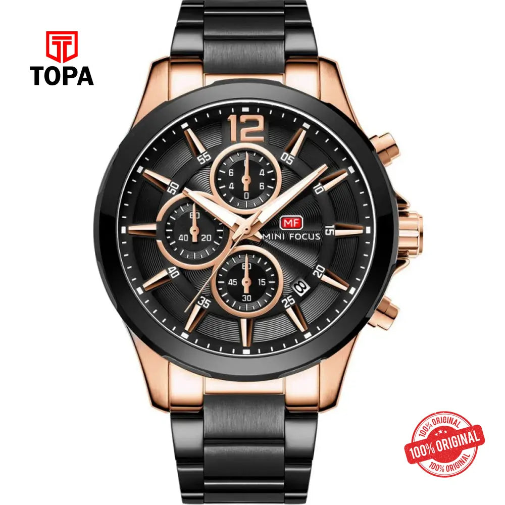 Mini Focus MF0237G-02 Metal Band Men Watch - Topa