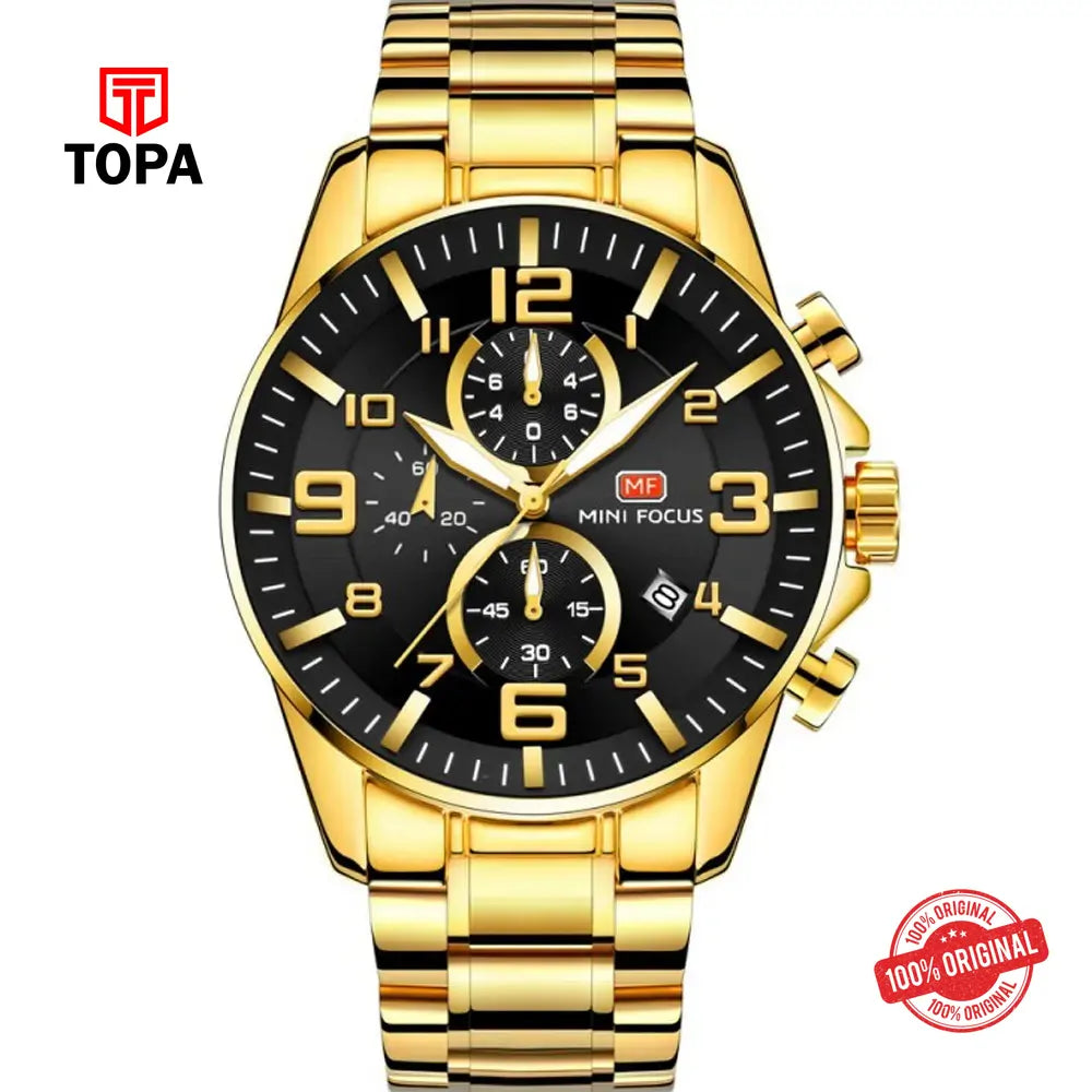 Mini Focus MF0278G-01 Metal Band Men Watch - Topa