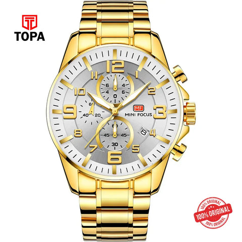 Mini Focus MF0278G-02 Metal Band Men Watch - Topa