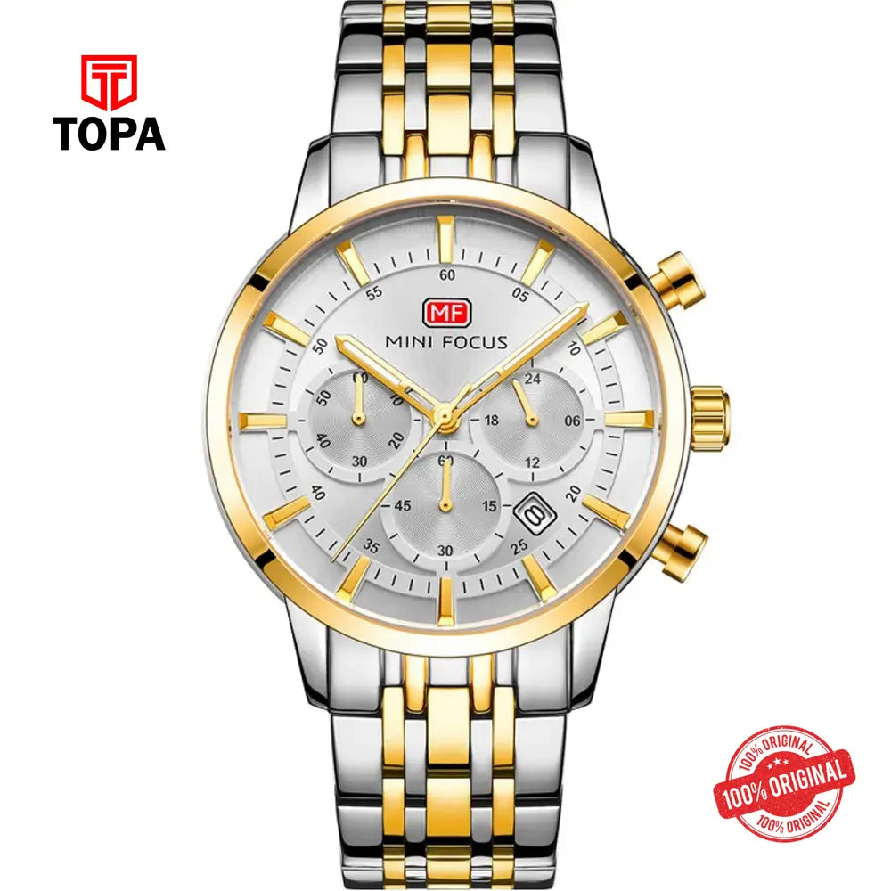 Mini Focus MF0282G-01 Metal Band Men Watch - Topa