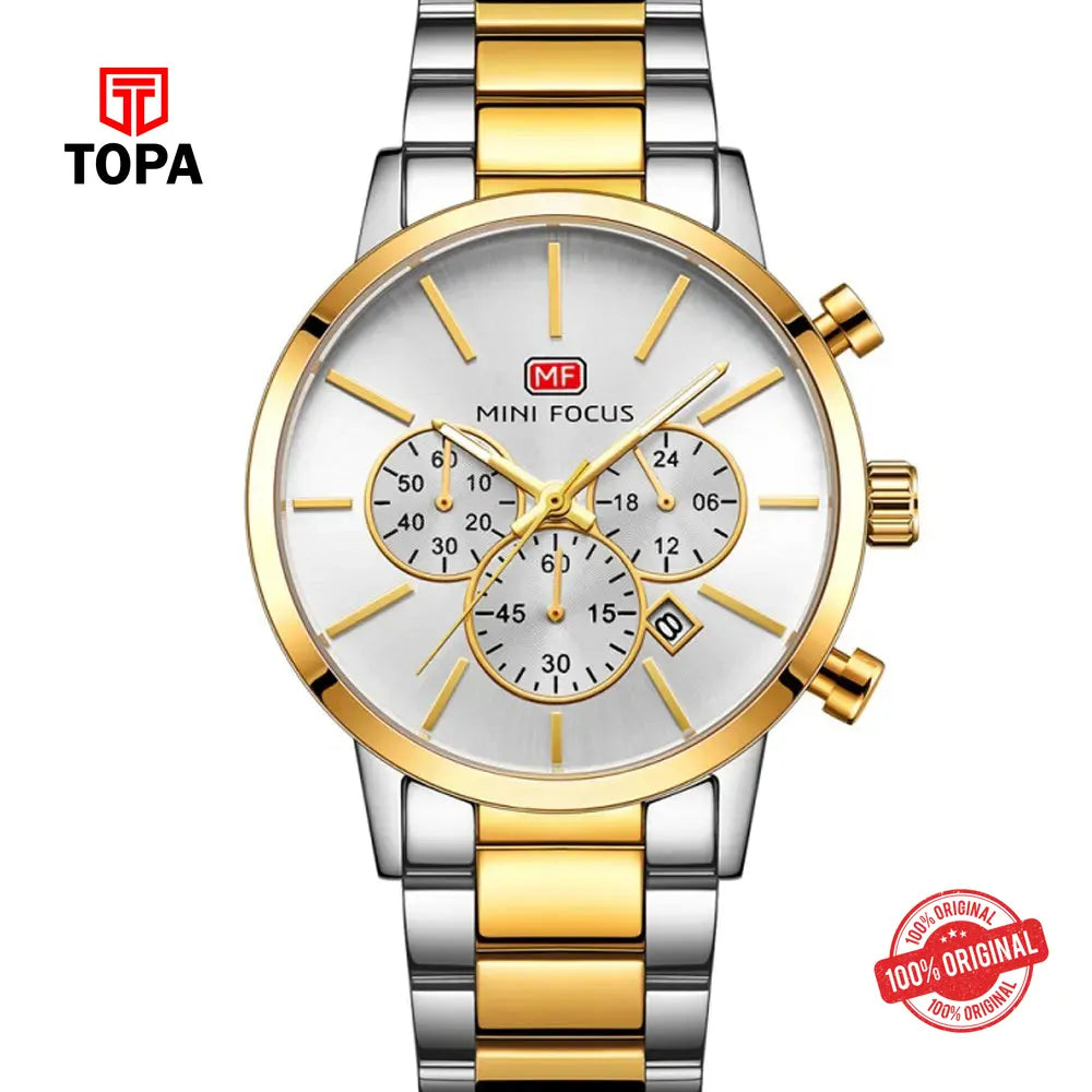 Mini Focus MF0294G-02 Metal Band Men Watch - Topa