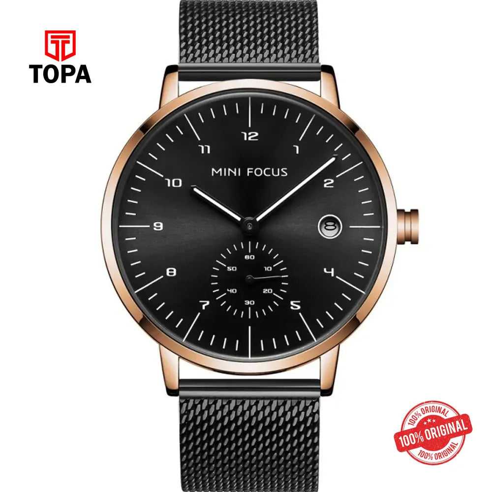 Mini Focus MF0303G-02 Mesh Band Men Watch - Topa