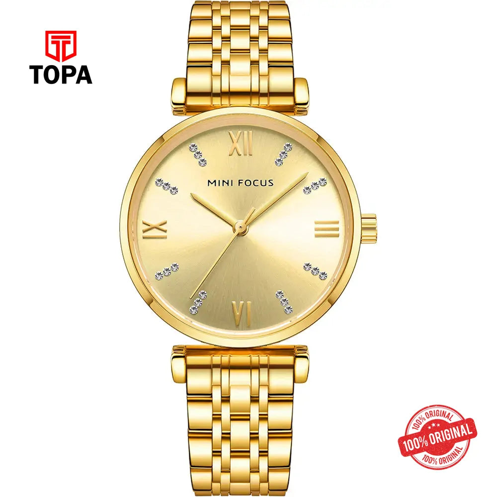 Mini Focus MF0335L-02 Metal Band Women Watch - Topa