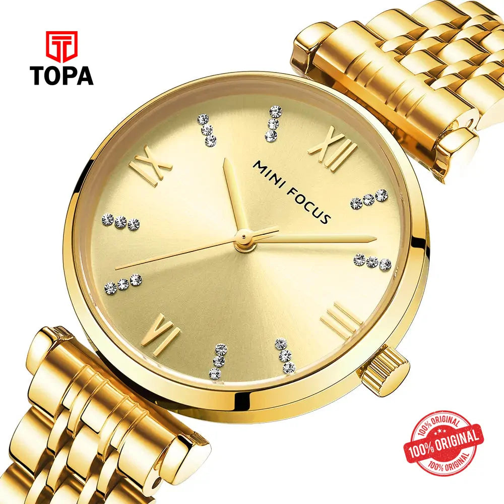 Mini Focus MF0335L-02 Metal Band Women Watch - Topa