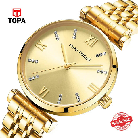 Mini Focus MF0335L-02 Metal Band Women Watch - Topa