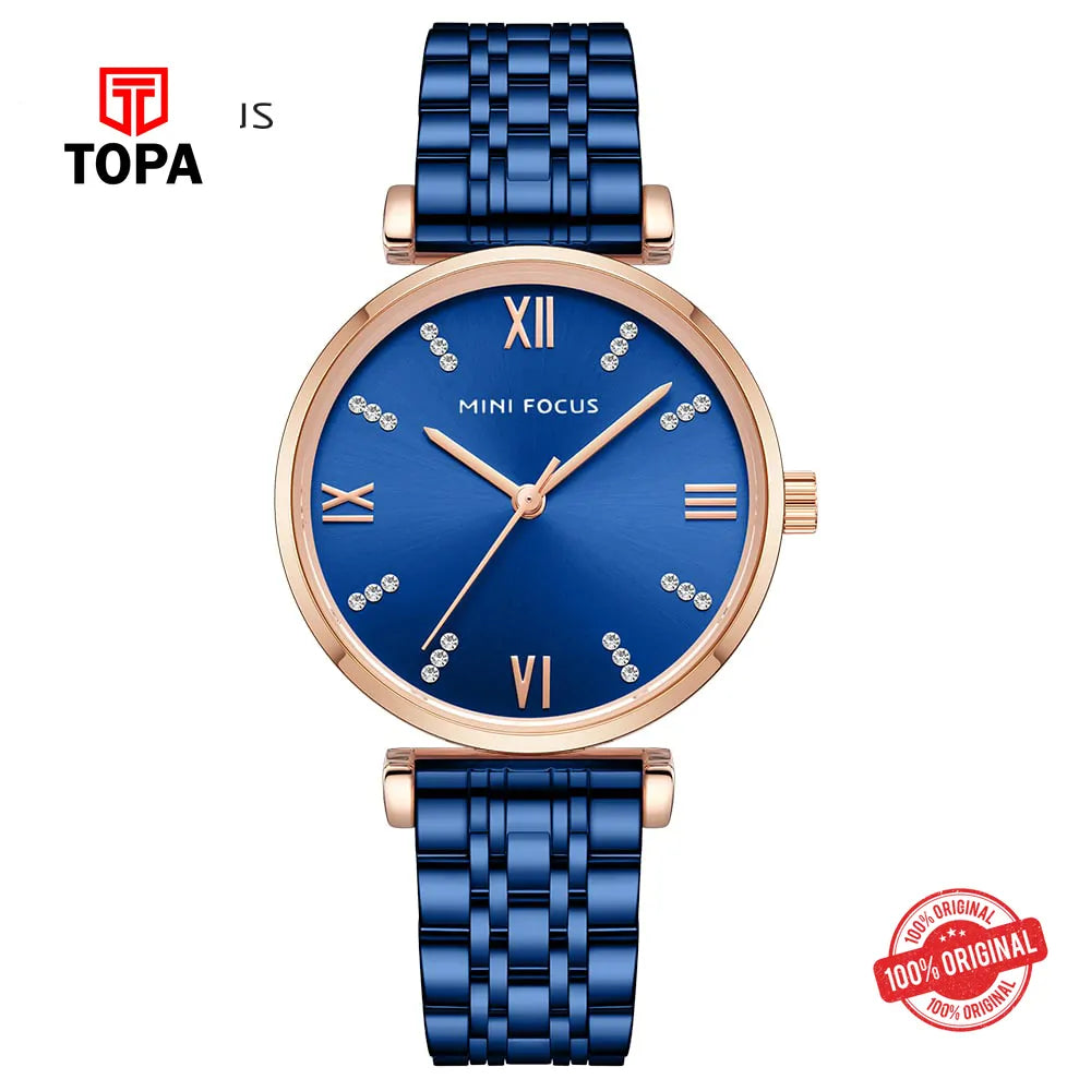 Mini Focus MF0335L-04 Metal Band Woman Watch - Topa