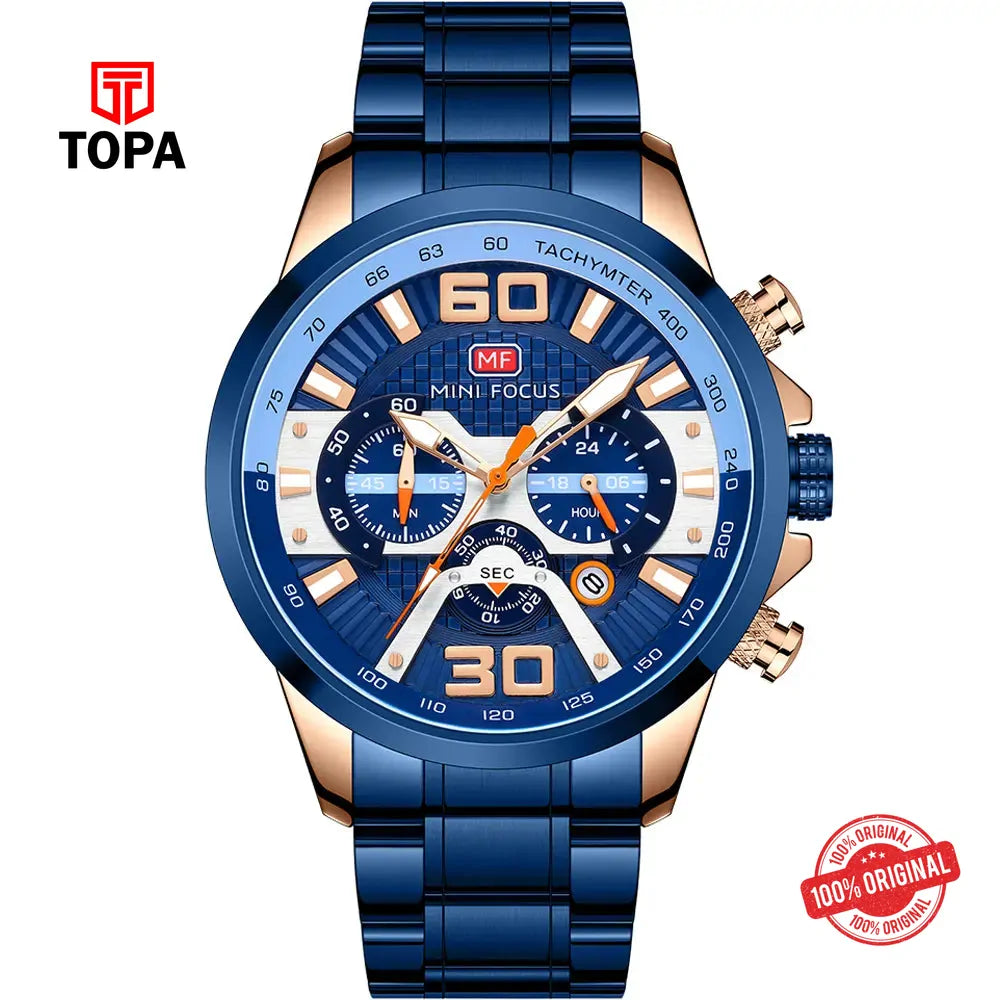 Mini Focus MF0336G-02 Metal Band Men Watch - Topa