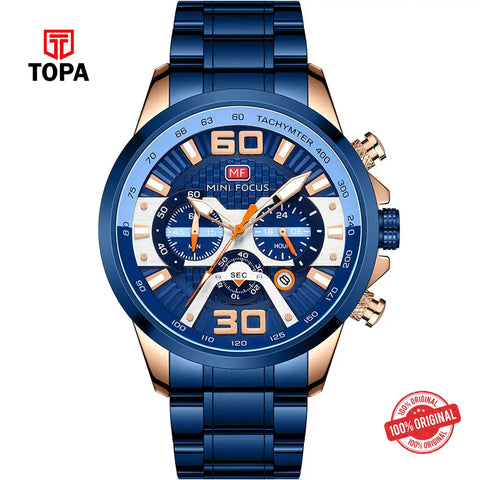 Mini Focus MF0336G-02 Metal Band Men Watch - Topa