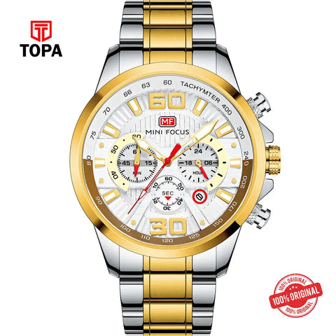 Mini Focus MF0336G-03 Metal Band Men Watch - Topa
