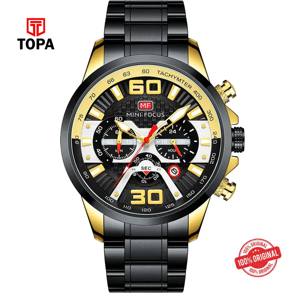 Mini Focus MF0336G-04 Metal Band Men Watch - Topa