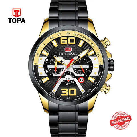 Mini Focus MF0336G-04 Metal Band Men Watch - Topa