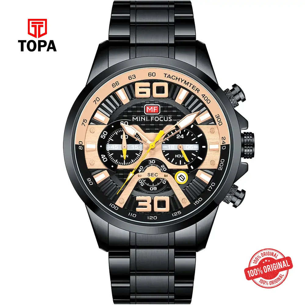 Mini Focus MF0336G-05 Metal Band Men Watch - Topa