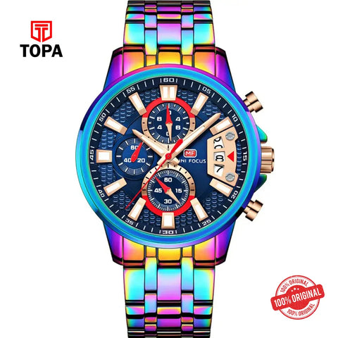 Mini Focus MF0352G-02 Metal Band Men Watch - Topa