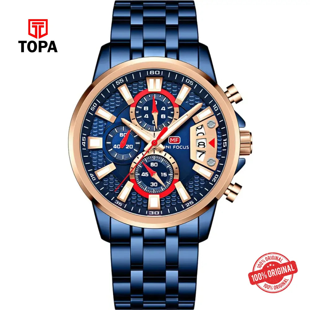 Mini Focus MF0352G-03 Metal Band Men Watch - Topa