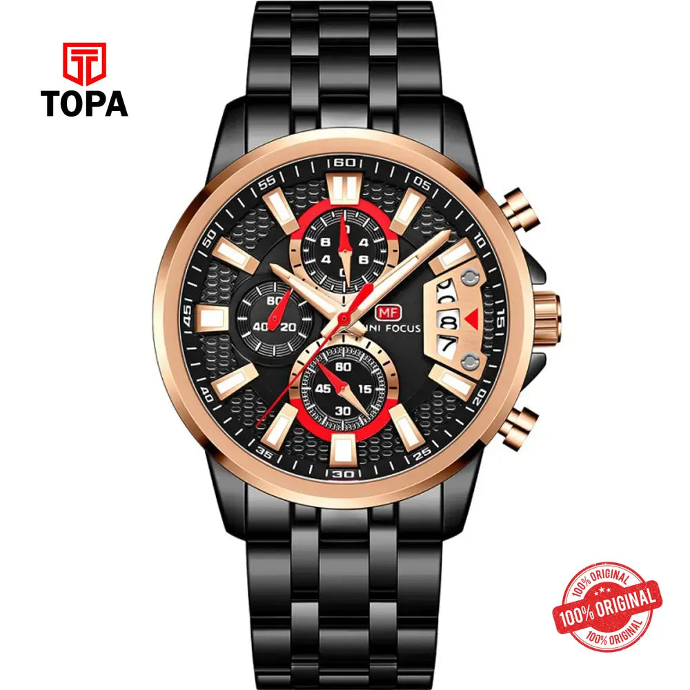 Mini Focus MF0352G-04 Metal Band Men Watch - Topa