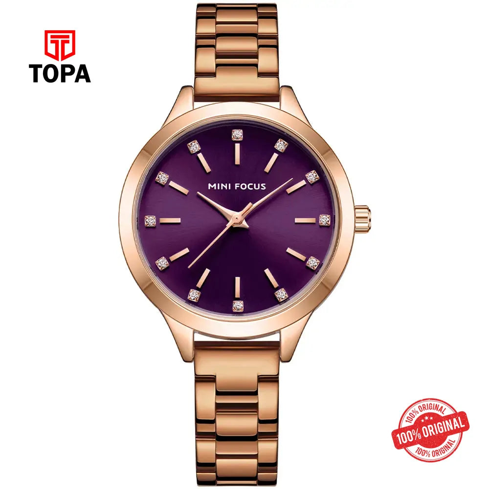 Mini Focus MF0367L-05 Metal Band Women Watch - Topa