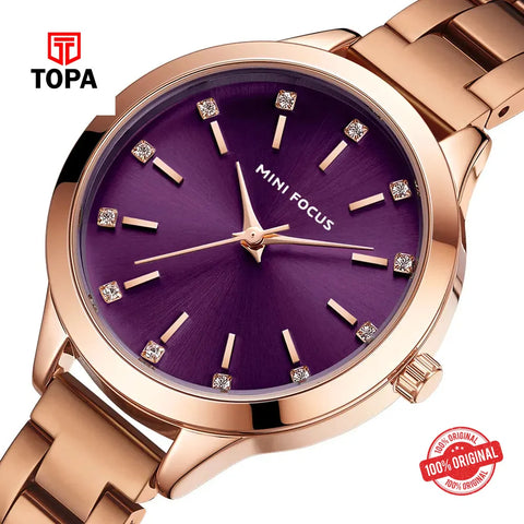 Mini Focus MF0367L-05 Metal Band Women Watch - Topa