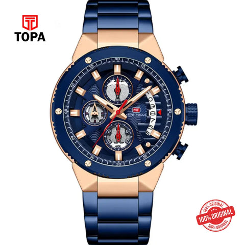Mini Focus MF0397G-03 Metal Band Men Watch - Topa