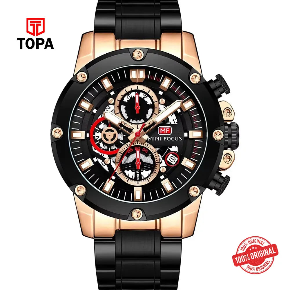 Mini Focus MF0398G-03 Metal Band Men Watch - Topa