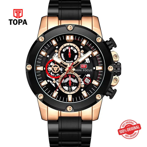 Mini Focus MF0398G-03 Metal Band Men Watch - Topa