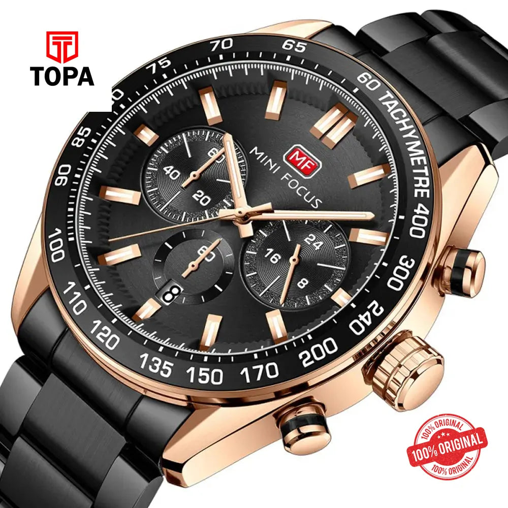 Mini Focus MF0403G-03 Metal Band Men Watch - Topa