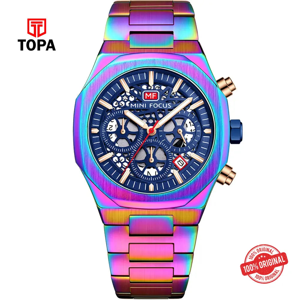 Mini Focus MF0411G-05 Metal Band Men Watch - Topa