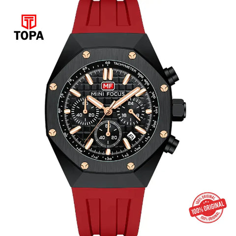 Mini Focus MF0417G-03 Rubber Band Men Watch - Topa