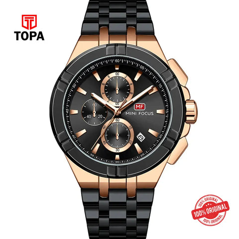 Mini Focus MF0417G-04 Metal Band Men Watch - Topa