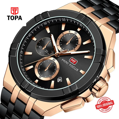Mini Focus MF0417G-04 Metal Band Men Watch - Topa