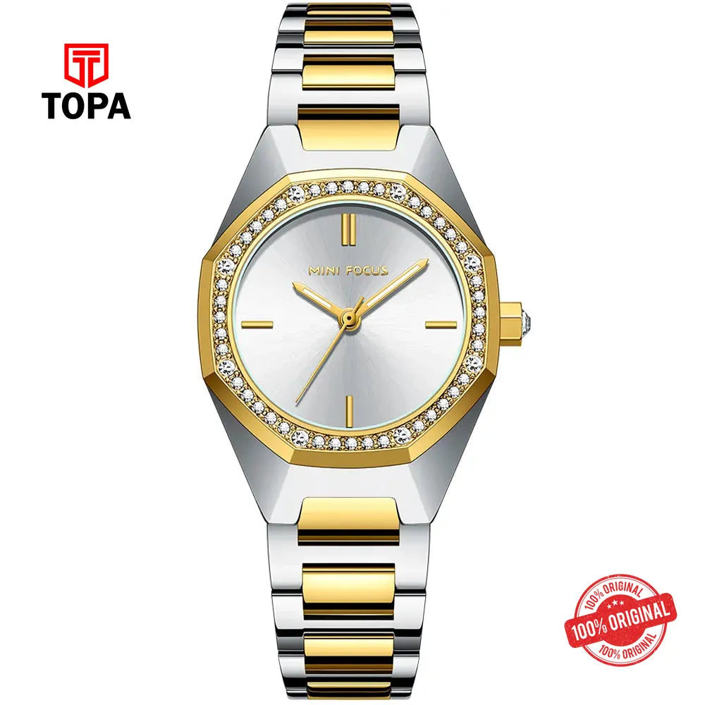Mini Focus MF0433L-01 Metal Band Women Watch - Topa