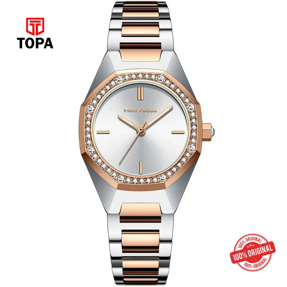Mini Focus MF0433L-02 Metal Band Women Watch - Topa