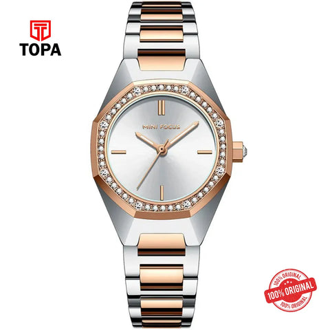 Mini Focus MF0433L-02 Metal Band Women Watch - Topa
