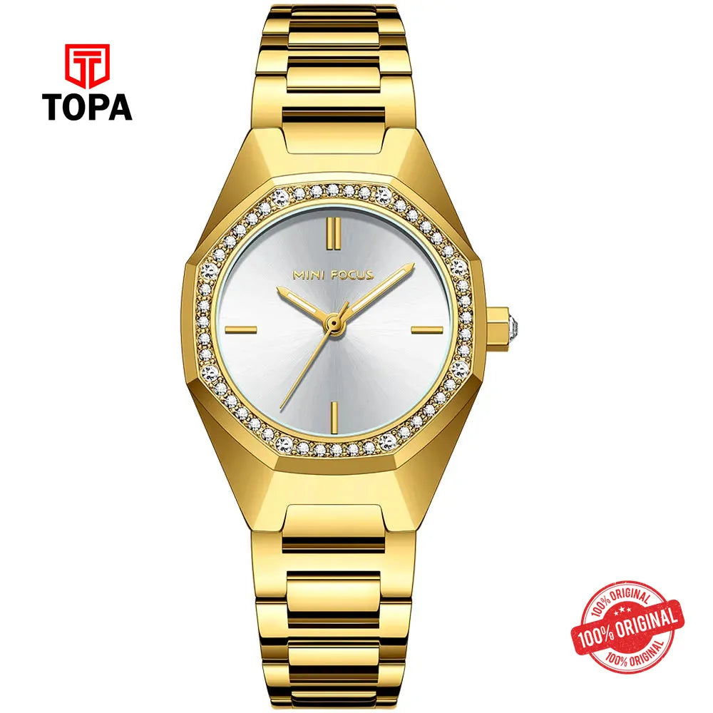 Mini Focus MF0433L-03 Metal Band Women Watch - Topa