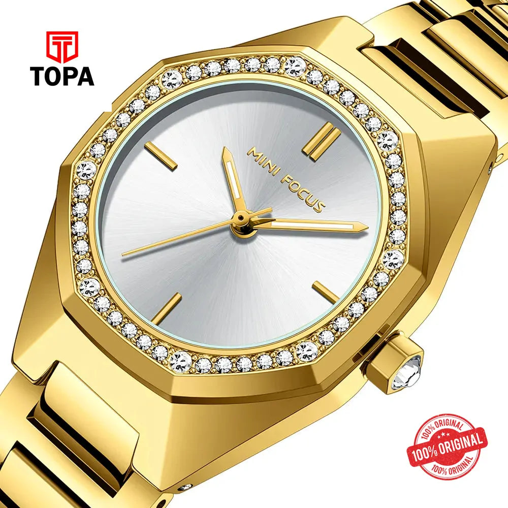 Mini Focus MF0433L-03 Metal Band Women Watch - Topa