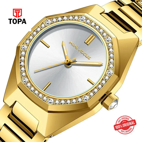 Mini Focus MF0433L-03 Metal Band Women Watch - Topa