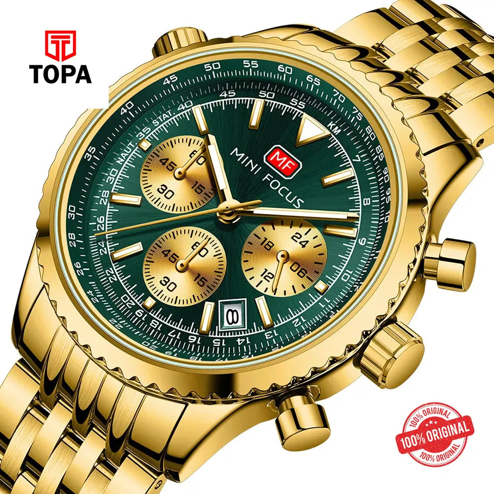 Mini Focus MF0463G-04 Metal Band Men Watch - Topa
